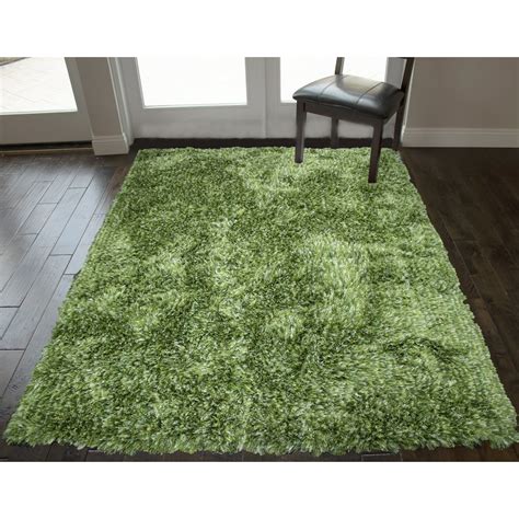 green shag rug 5x7